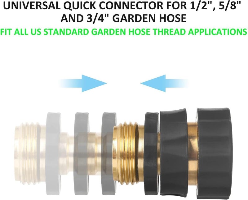 Aputue Garden Hose Quick Connector, 3/4 Inch Heavy Duty Brass Fitting, Leak-Proof Waterstop Connector for Outdoor Faucets, Sprinklers and Irrigation Systems, Easy Push-to-Connect Design - Image 4