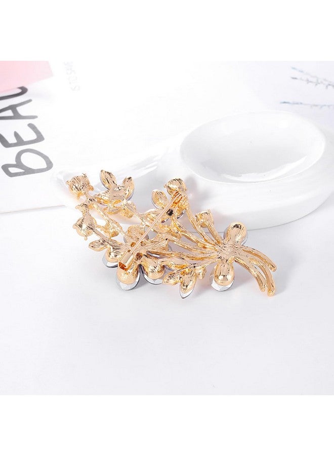 YOQUCOL Vintage Purple Austrian Cz Crystal Rhinestone Poppy Flower Bouquet Shape Brooch Pin For Women - Image 4