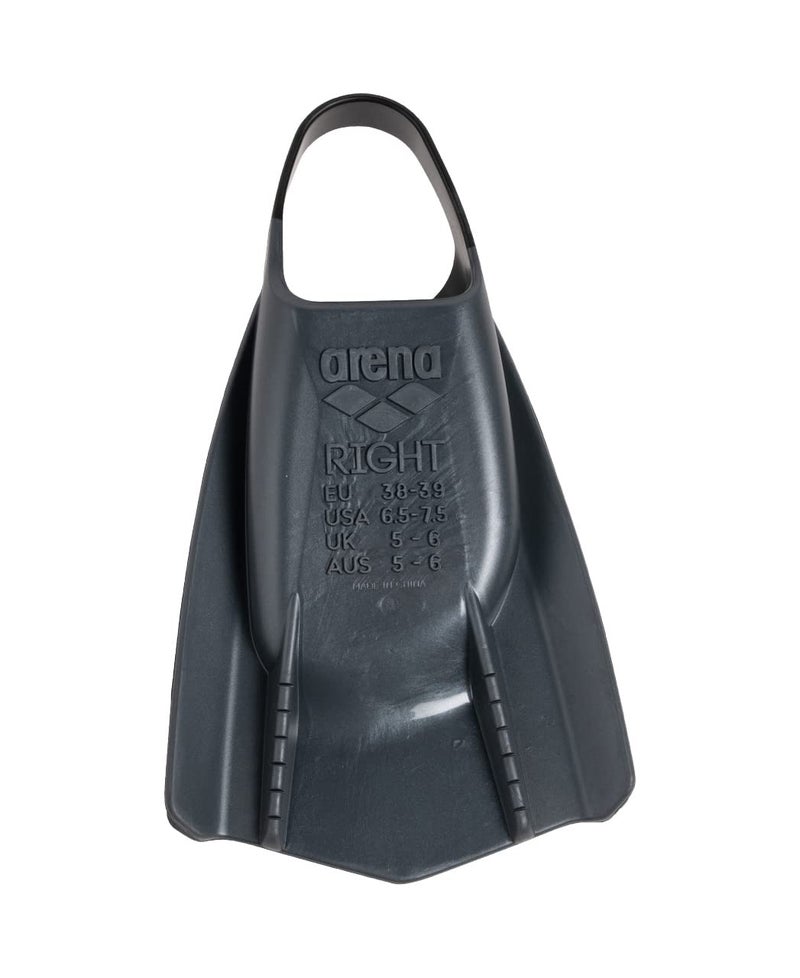 Arena Unisex Adult Powerfin Pro II Swim Training Fins Men and Women Silicone Short Blade Flippers Left/Right Customized, Black, Size 9.5-10.5 - Image 3