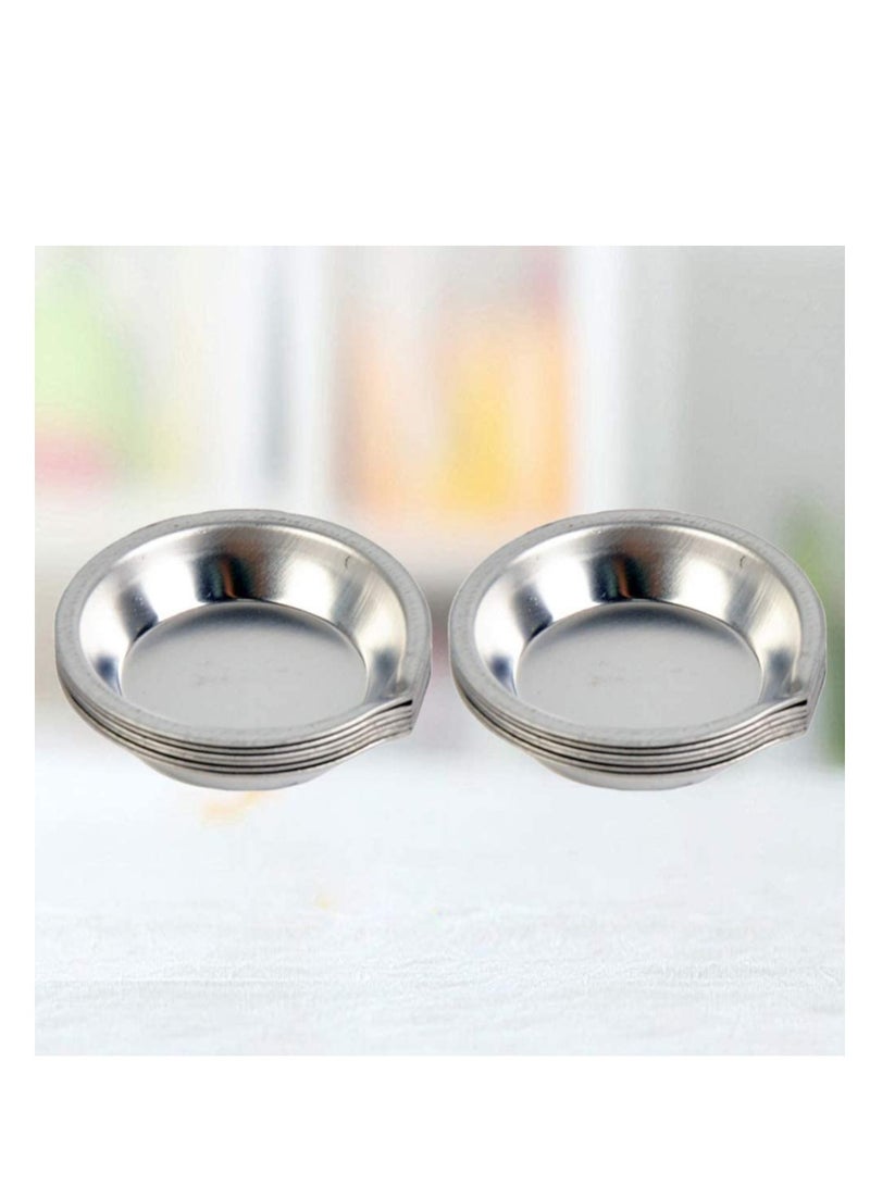 SYOSI 24pcs Steel Stainless Paint Tray Sauce Dipping Dishes Artist Paint Mixing Dish Set Round Watercolor Palettes for Artists Students Holding Painting Color Sauce Bowl  - Image 2