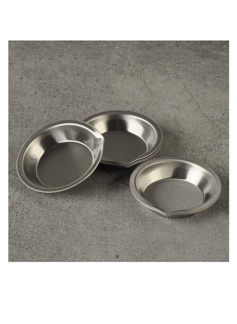 SYOSI 24pcs Steel Stainless Paint Tray Sauce Dipping Dishes Artist Paint Mixing Dish Set Round Watercolor Palettes for Artists Students Holding Painting Color Sauce Bowl  - Image 4