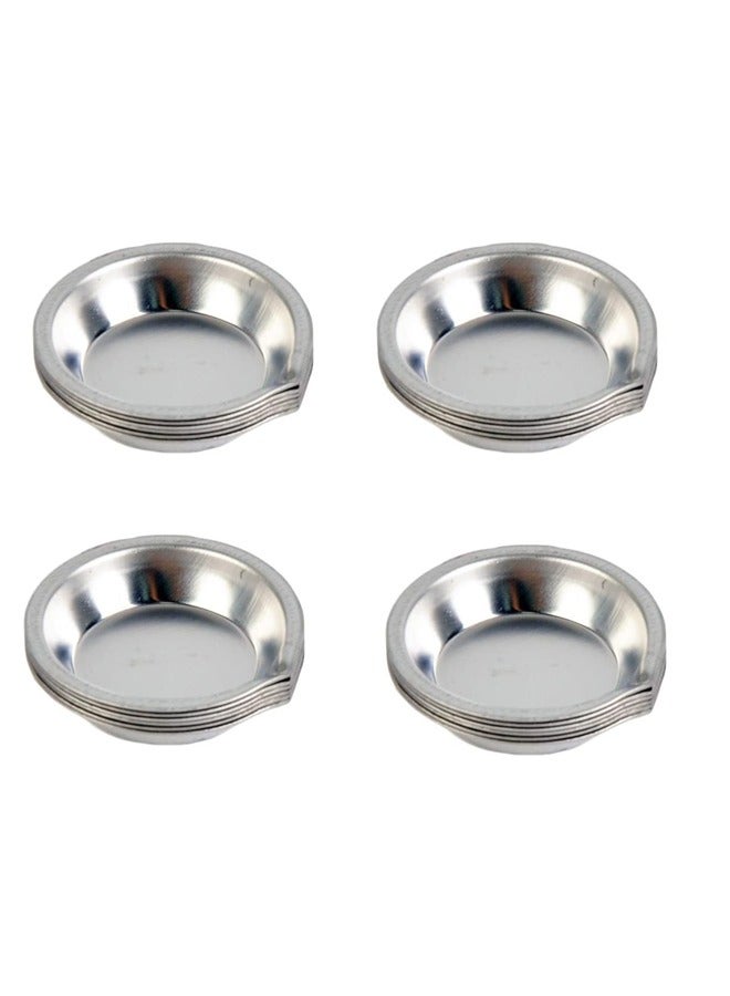 SYOSI 24pcs Steel Stainless Paint Tray Sauce Dipping Dishes Artist Paint Mixing Dish Set Round Watercolor Palettes for Artists Students Holding Painting Color Sauce Bowl  - Image 1