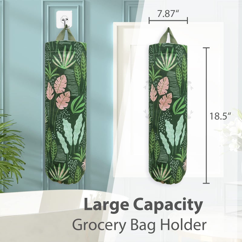 SYIPO Plastic Bag Holder, Reusable Grocery Bag Organizer, Wall Mount, 1 Pack, Seaweed - Image 2