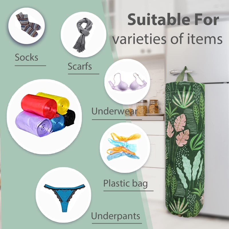 SYIPO Plastic Bag Holder, Reusable Grocery Bag Organizer, Wall Mount, 1 Pack, Seaweed - Image 3