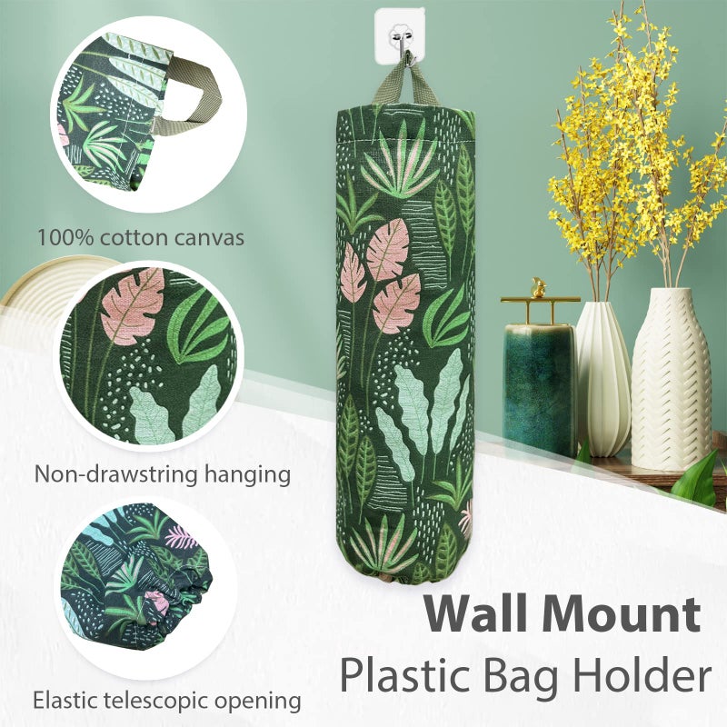 SYIPO Plastic Bag Holder, Reusable Grocery Bag Organizer, Wall Mount, 1 Pack, Seaweed - Image 4