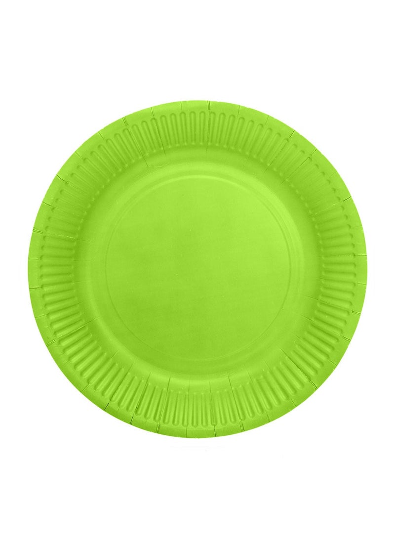Disposable Paper Plates Lime Green 18cm 20-Pack