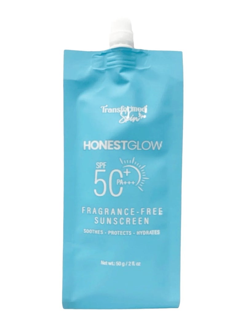 Honest Amish Honest Glow Sunscreen SPF50+ PA+++ Fragrance-Free - 50g  - Image 1
