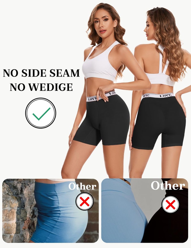 ALLBASE Womens Boxer Briefs Soft Modal High Waisted Boy Shorts Underwear for Women Anti Chafing Undershorts Black X-Large Pack of 4 - Image 2