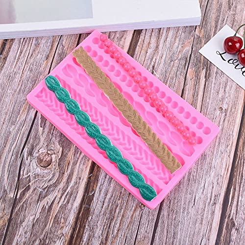 TUKE 3D Pearl Knit Rope Silicone Mold Fondant Mould Cake Border Decorating Molds Gumpaste Kitchen DIY Baking Decorating Cake Tools Hot - Image 5