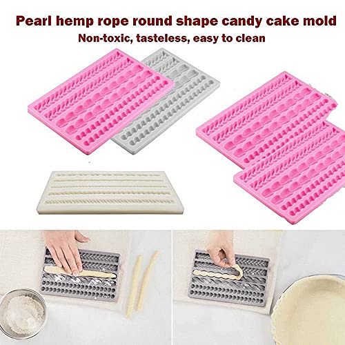 TUKE 3D Pearl Knit Rope Silicone Mold Fondant Mould Cake Border Decorating Molds Gumpaste Kitchen DIY Baking Decorating Cake Tools Hot - Image 4