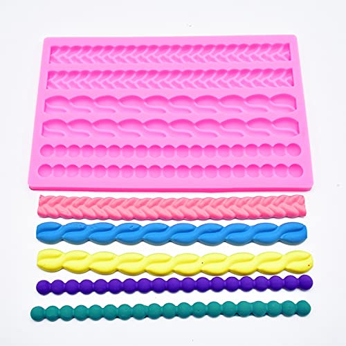 TUKE 3D Pearl Knit Rope Silicone Mold Fondant Mould Cake Border Decorating Molds Gumpaste Kitchen DIY Baking Decorating Cake Tools Hot - Image 2