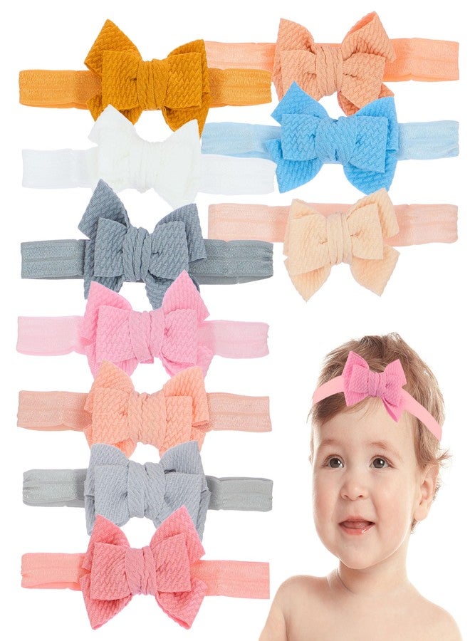 EXPRESSIONS 10pc Baby Headbands and Bows - Extra Stretchy For Newborns & Toddler Headbands | Cute Baby Headwraps, Baby Girl Hair Accessories, Baby Girl Essentials - Image 1