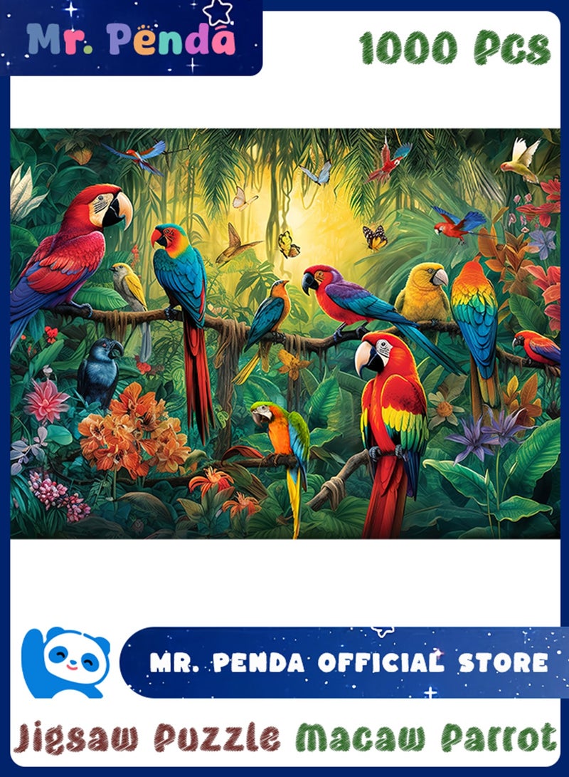 Jigsaw Puzzles 1000 Pieces for Adults and Teens (Macaw Parrot) - Image 1