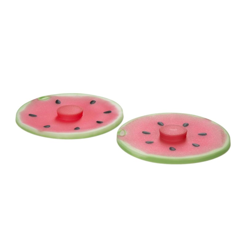 Charles Viancin  Set of 2 Watermelon 4 Silicone Drink Covers  Airtight Seal on Any SmoothRimmed Glass Keep Drinks Cool or Hot  BPAFree  Oven Freezer Dishwasher Safe