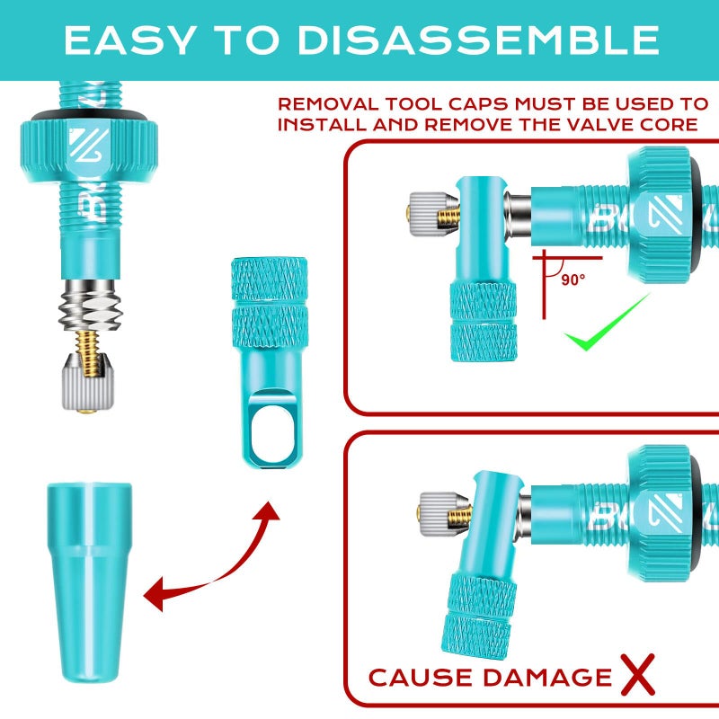 BUCKLOS Tubeless Presta Valve Stem 40/44/55/60/65/80/100 mm, Valve Stem Kit with Valve Core Removal Tool for Road Bike/Mountain Bike/MTB, Fit Most Bicycle Rims, Super Light Durable Aluminum Stem - Image 3