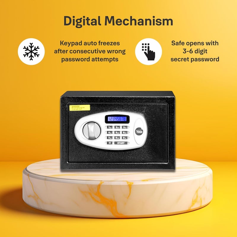 Yale YSS200DB2 Safe Locker for Home with Pincode Access 86 Litres Electronic Keypad Locker Emergency Key Digital Pin Standard Security Digital Safety Locker 1 Year Warranty Black - Image 3