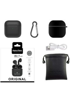 Haino Teko Air-1 Mini Wireless Bluetooth Earbuds Apple & Android Compatibility Built-in Microphone True Wireless Earbuds in-Ear Bluetooth Headphones Earphones Auto Power On/Off Touch Control Super Clear Mic Black  - Image 3
