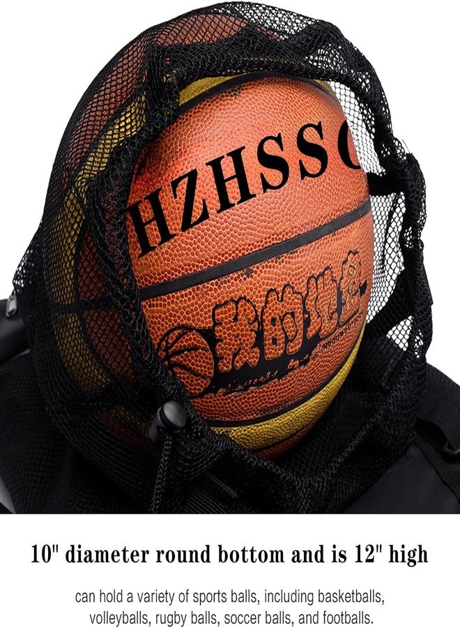 HZHSSG Single Mesh Ball Bag,Volleyball Bag with Zipper Pocket,Soccer Ball Bag,Basketball Bag with Quick Release Buckle Fits all Kinds of Backpacks, Can be Used to Carry Basketball, Football and Volleyball - Image 2