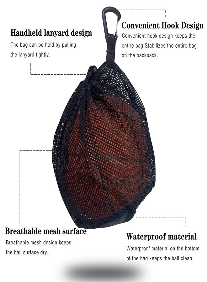 HZHSSG Single Mesh Ball Bag,Volleyball Bag with Zipper Pocket,Soccer Ball Bag,Basketball Bag with Quick Release Buckle Fits all Kinds of Backpacks, Can be Used to Carry Basketball, Football and Volleyball - Image 3
