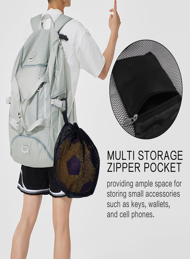 HZHSSG Single Mesh Ball Bag,Volleyball Bag with Zipper Pocket,Soccer Ball Bag,Basketball Bag with Quick Release Buckle Fits all Kinds of Backpacks, Can be Used to Carry Basketball, Football and Volleyball - Image 4
