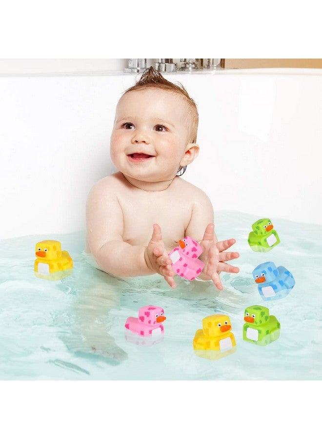 ArtCreativity 2.25 Inch Pixelated Rubber Duckies Pack Of 12 Cute Duck Bath Tub Pool Toys In Assorted Colors Fun Decorations Carnival Supplies Party Favor Or Small Prize - Image 5