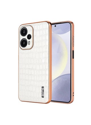 For Redmi Note 12 Turbo AZNS Electroplated Frame Crocodile Texture Full Coverage Phone Case(White) - pzsku/Z9AA1072BBE5FDDDDFE7BZ/45/_/1739873043/4eb308de-f377-4468-8713-2b3623c1d912