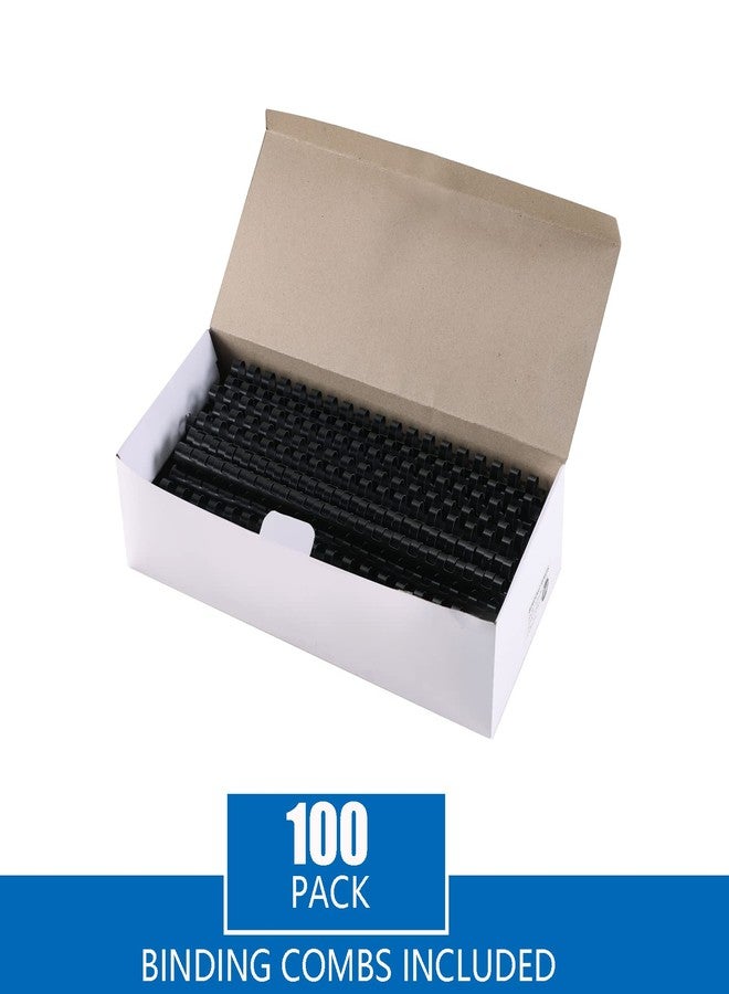 MYFULLY 100 Pack 19 Ring Plastic Comb Binding Spines | 1/2 Inch Diameter, 90 Sheet Capacity, Letter Size, Black Binding Comb (1/2" (90 Sheet Capacity)) - Image 4