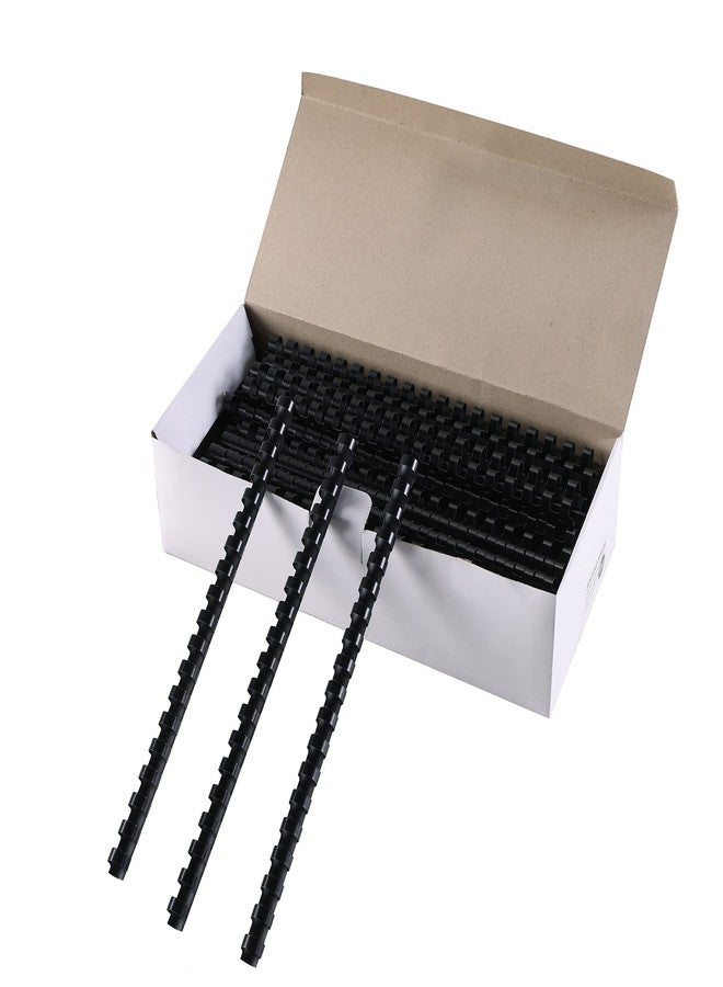 MYFULLY 100 Pack 19 Ring Plastic Comb Binding Spines | 1/2 Inch Diameter, 90 Sheet Capacity, Letter Size, Black Binding Comb (1/2" (90 Sheet Capacity)) - Image 1