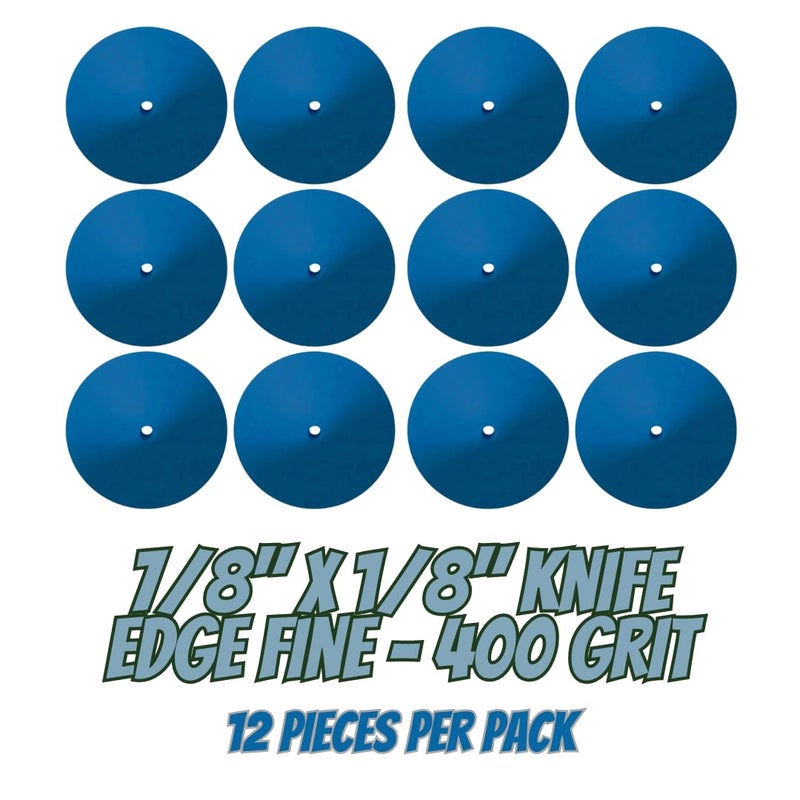 Dedeco Sunburst Rubber Abrasive Wheel for Rotary Tool - 7/8" (22mm) Knife-Edge Wheel, Finishing and Polishing Rotary Tool Accessories, Blue Fine 400 Grit, Aluminum Oxide - 12 Pieces Per Pack - Image 2
