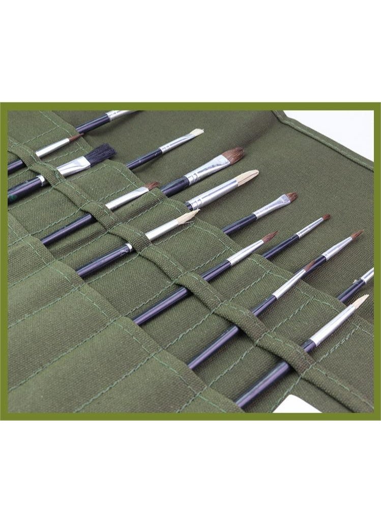 حقيبة قلم، فرشاة، ستارة تخزين بفتحة 22 قلم، حقيبة أقلام ألوان مائية، صندوق أقلام ألوان مائية، حقيبة قماش، ستارة أقلام فرشاة - Image 5