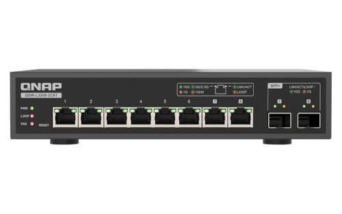 QNAP 8Port MultiGig 10GbE LiteManaged Network Switch QSWL32082C6TUS 6 105251G RJ45 2 SFPRJ45 Combo - Image 1