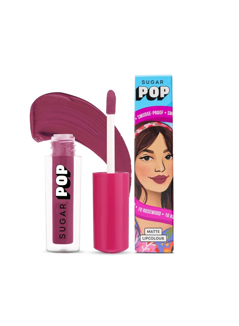 SUGAR POP Matte Lipcolour 10 Rosewood 1.6 ml Richly Pigmented Super Matte Lasts 8 hours Non Drying - Image 1
