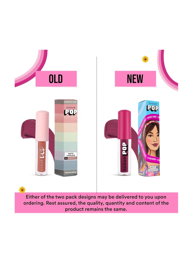 SUGAR POP Matte Lipcolour 10 Rosewood 1.6 ml Richly Pigmented Super Matte Lasts 8 hours Non Drying - Image 2