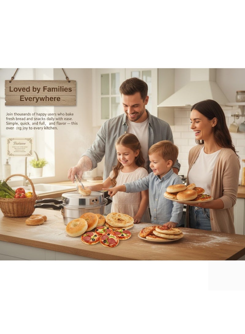AMM Arabic Khameer Bread Maker 32cm – 1200W Mini Electric Oven, Non-Stick Aluminum Plate for Pita, Khubz, Flatbread & Mini Pizza - Image 5