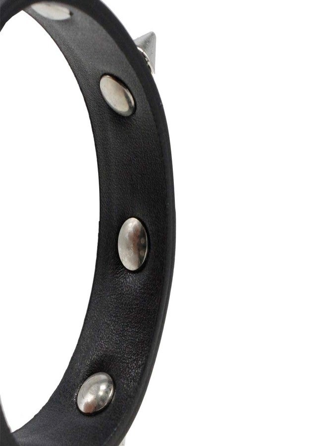 macoking Leather Bracelet Punk Spike Rivet Cuff Bangle Metal Studded Black Wristband - Image 5