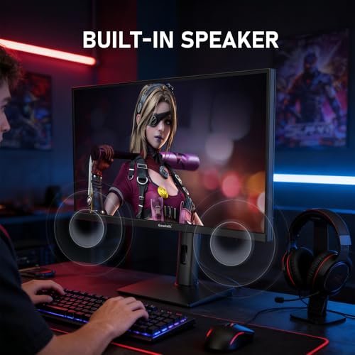 Gawfolk 27 inch IPS Gaming Computer Monitor, UHD 3840x2160 4K 180Hz / FHD 360Hz Dual Mode PC Screen, 1.07 Billion Colours, Adaptive Sync, Height Adjustable,Built-in Speaker,HDMI 2.1 & DP1.4,Black - Image 5