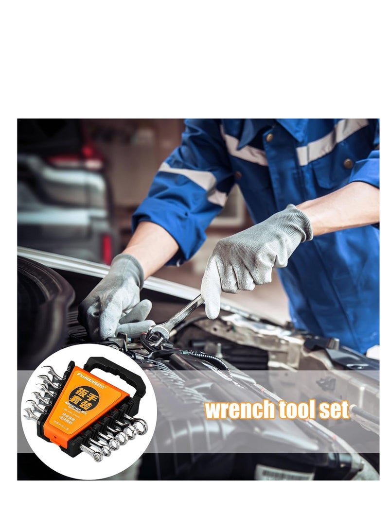 Ratchet Wrench Set Gear Wrenches Ratcheting Combination Wrench Kit With Storage Organizer Precision Spanner Metric 6-12mm With Storage Organizer Combo Ratchet Wrenches for Tackling Any Job - Image 4