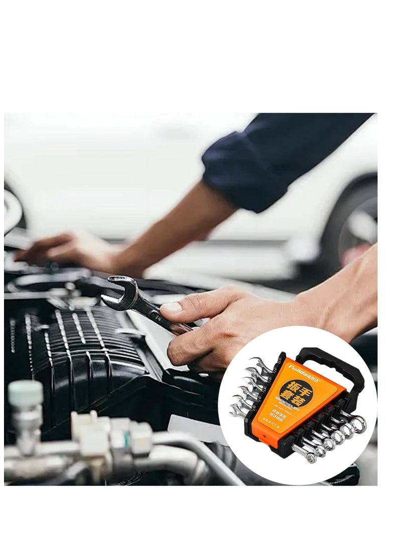 Ratchet Wrench Set Gear Wrenches Ratcheting Combination Wrench Kit With Storage Organizer Precision Spanner Metric 6-12mm With Storage Organizer Combo Ratchet Wrenches for Tackling Any Job - Image 3