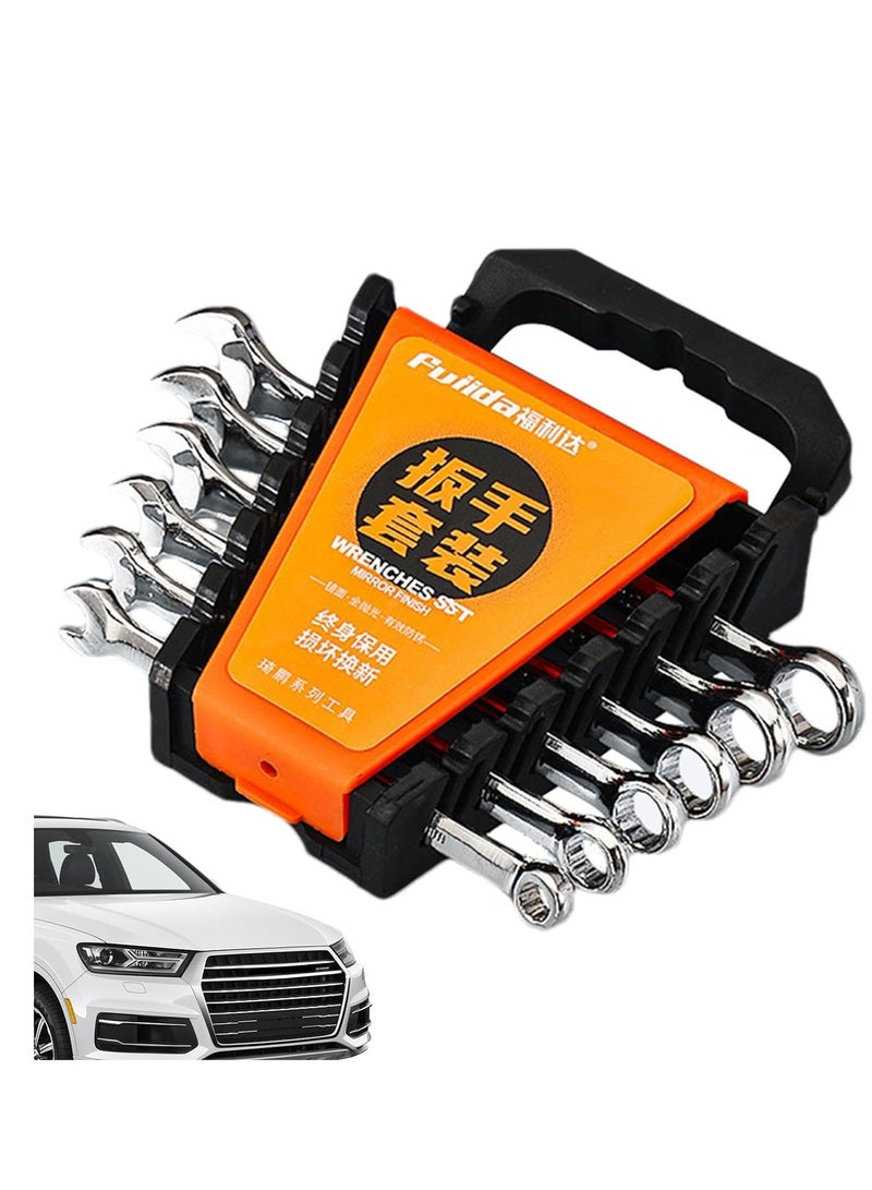 Ratchet Wrench Set Gear Wrenches Ratcheting Combination Wrench Kit With Storage Organizer Precision Spanner Metric 6-12mm With Storage Organizer Combo Ratchet Wrenches for Tackling Any Job - Image 1