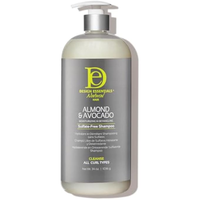 Design Essentials ALMOND & AVOCADO MOISTURISING/DETANGLING SHAMPOO, 950ML - Image 1