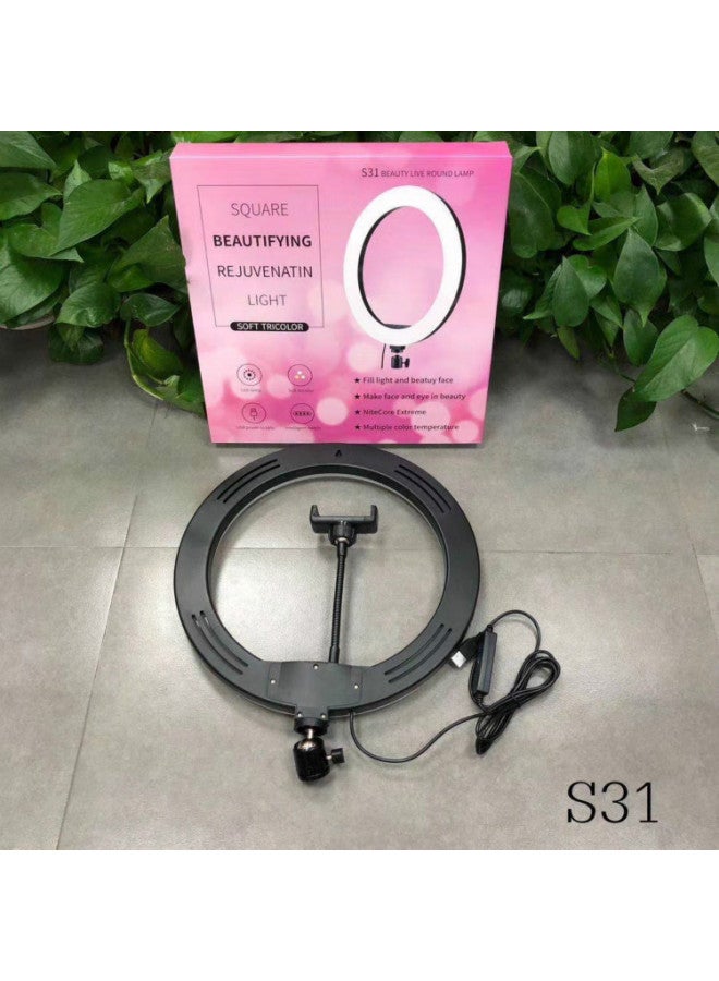 12 Inch Mobile Phone Live S31 Fill Light 30cm Ring LED Beauty Selfie Light Mobile Phone Fill Light Photography Bracket-Color:1.6 M Tripod - Image 2