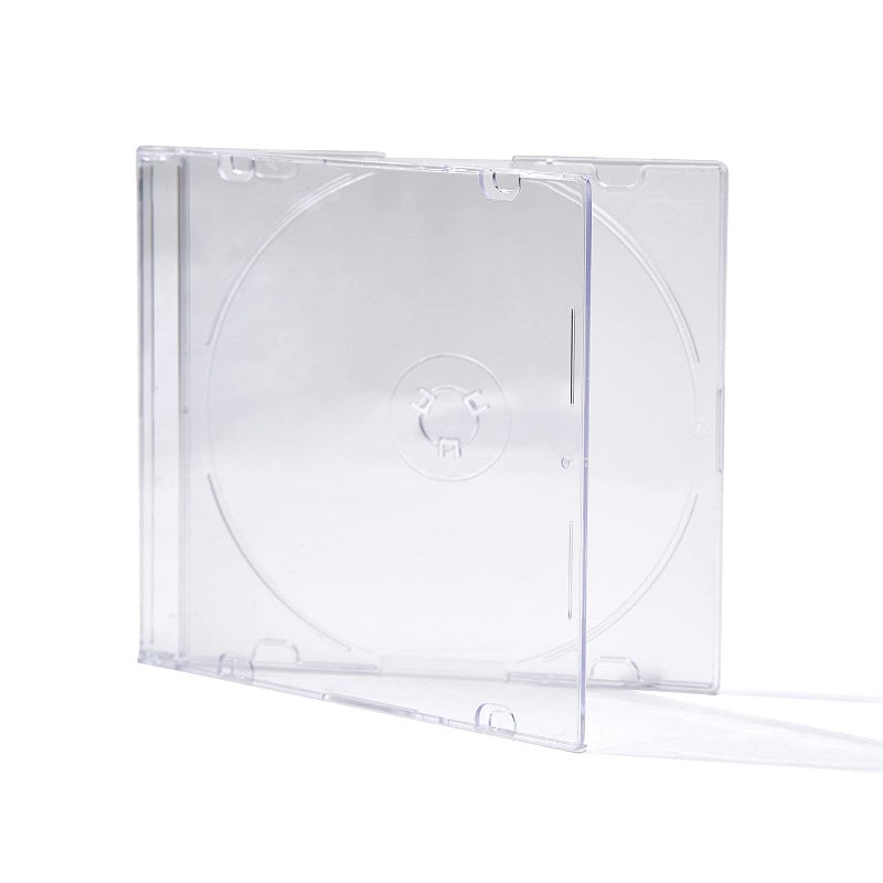 Maxtek Ultra Thin 52mm Slim Clear CD Jewel Case with Built in Frost Clear Tray 100 Pack