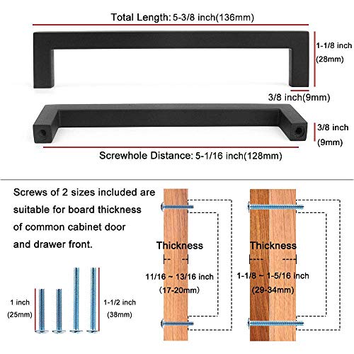 KOOFIZO Solid Square Bronze Kitchen Cabinet Handles Oil Rubbed Bronze Cabinet Pulls, 5 Pack 5 Inch Bronze Hardware for Kitchen Cabinets Drawers Dresser Cupboard Bedroom Bathroom - Image 2