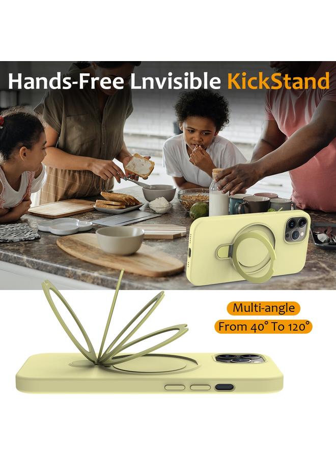 S-TOP Case For iPhone 12 Pro Liquid Silicone MagSafe Magnetic Phone Case with Ring Holder - Image 5