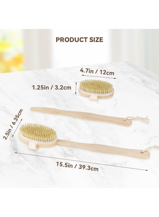 Dry Brushing Body Brush Set of 2, Dry Skin Exfoliating Brush, Long Handle Back Scrubber for Shower, Dry Brush for Cellulite and Massage, Improve Blood Circulation - Image 5