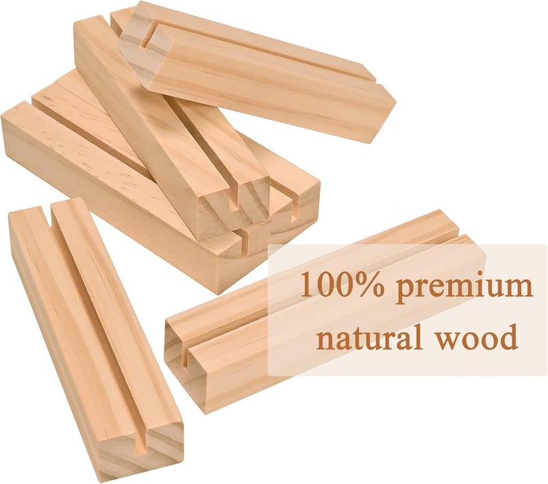 WILLOWDALE 12pc Wedding Place Card Holders - Acrylic Table Numbers Holders for Wedding Reception, Wood Display Stand for Home and Party Decoration - Image 3