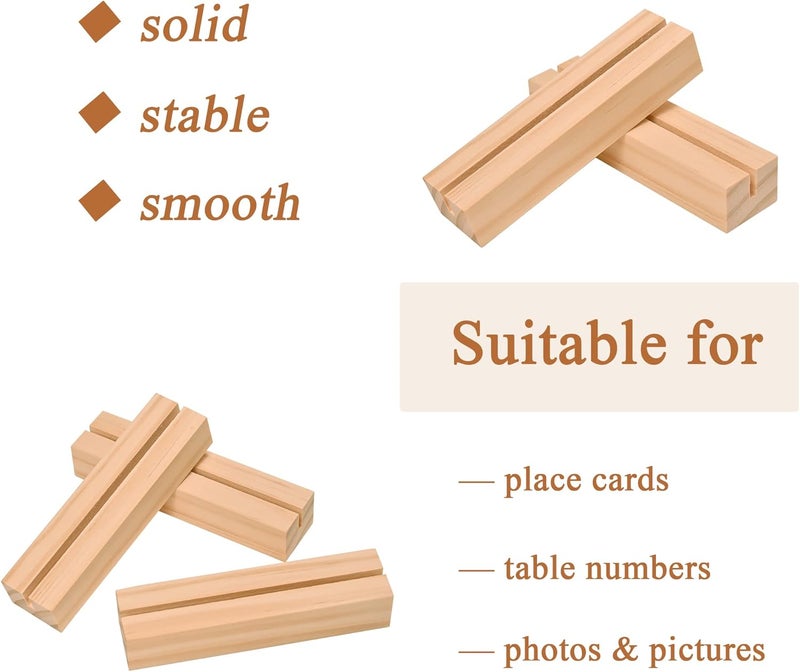 WILLOWDALE 12pc Wedding Place Card Holders - Acrylic Table Numbers Holders for Wedding Reception, Wood Display Stand for Home and Party Decoration - Image 4