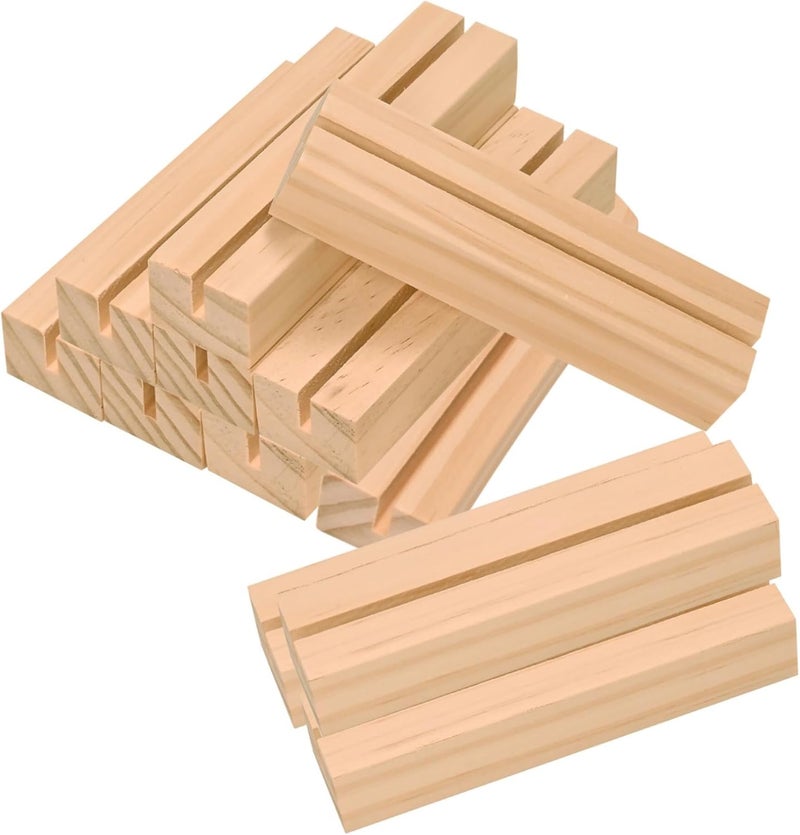 WILLOWDALE 12pc Wedding Place Card Holders - Acrylic Table Numbers Holders for Wedding Reception, Wood Display Stand for Home and Party Decoration - Image 1