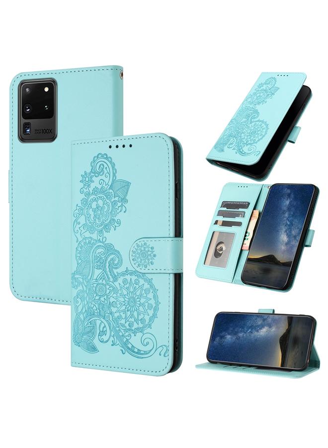 اس-توب جراب لهاتف Samsung Galaxy S20 Ultra، جراب هاتف جلدي قابل للطي منقوش بزهرة الداتورة - Image 1