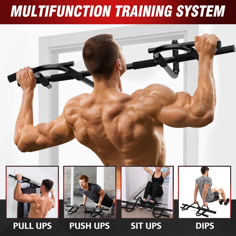 TOPOKO Pull Up Bar for Doorway - Multi-Grip Chin Up Bar Heavy Duty Pull Up Bar - Strength Training Pull-up Bars for Versatile Workout - Portable Pullup Bars with All Accessories - Image 4